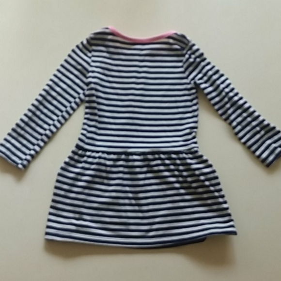 Healthtex 3T Navy white striped long-sleeve dress - Picture 2 of 6